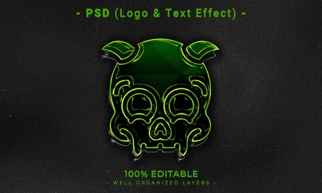 Mockup gaya efek teks dan logo 3D yang bisa diedit dengan latar belakang abstrak gelap