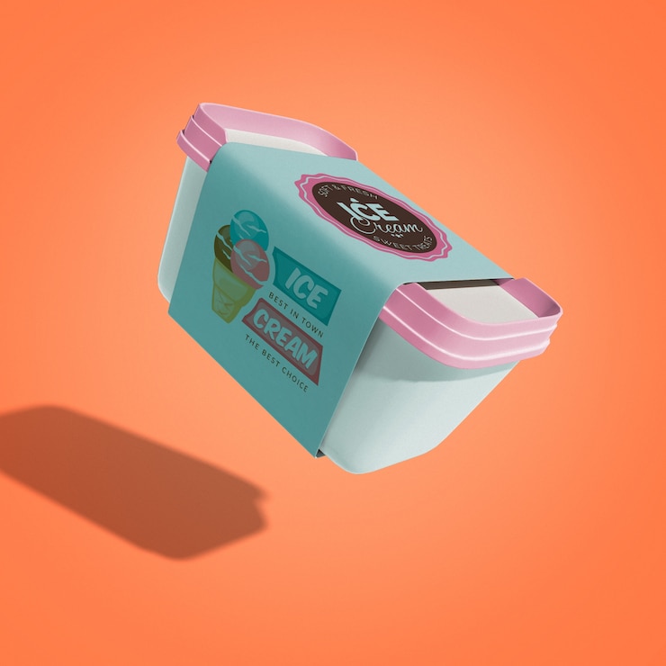 PSD mockup gelato galleggiante