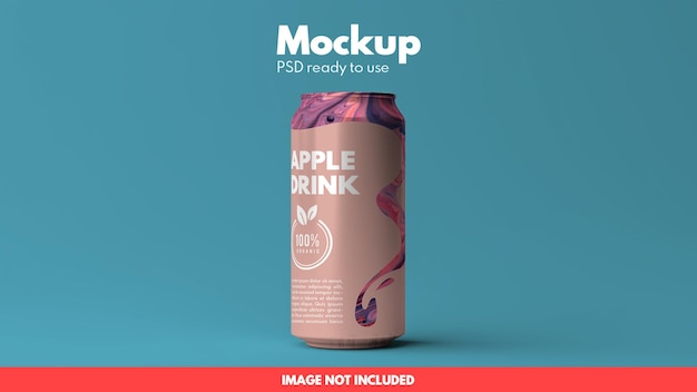 Mockup-Getränkedose in einem leeren Hintergrund-PSD