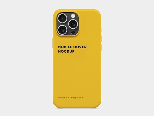 Mockup giallo della copertina mobile