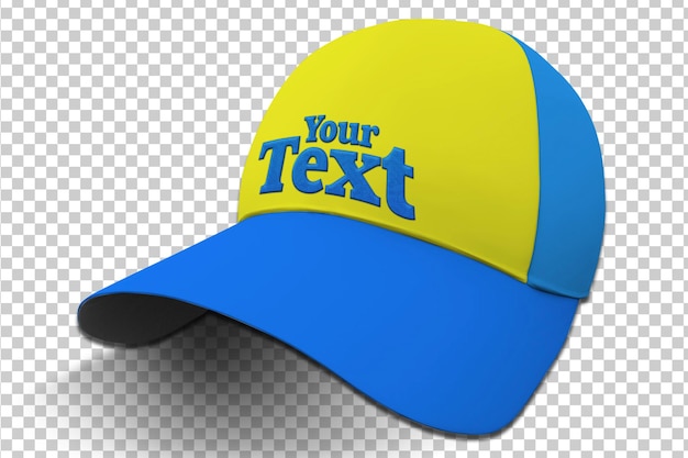 Mockup de gorra aislada con efecto de texto de bordado y color personalizable