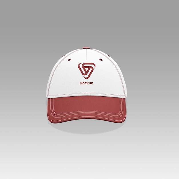 Mockup de la gorra de béisbol desde el frente
