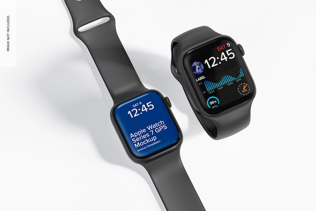 Mockup GPS Apple Watch serie 7, aperto e chiuso