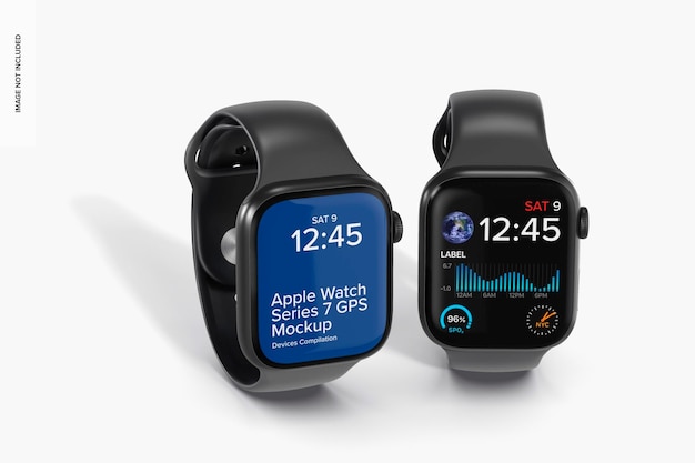 Mockup GPS Apple Watch serie 7, vista da sinistra