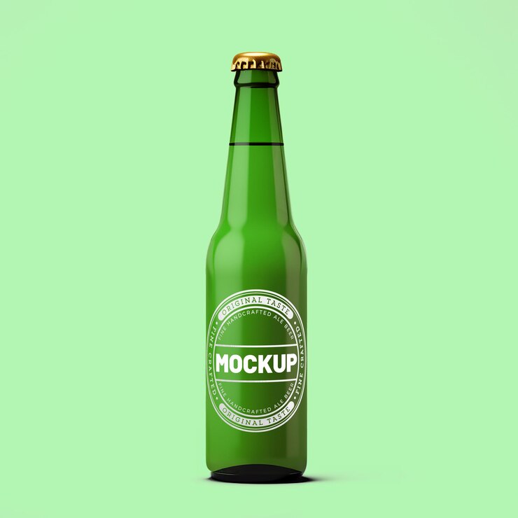 Mockup gratuito de cerveza verde para PSD