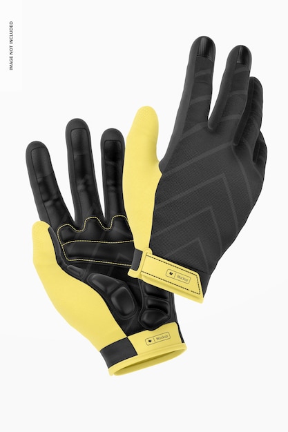 Mockup de Guantes de Ciclismo de Montaña, Flotantes