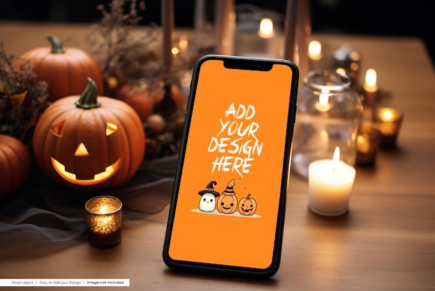 PSD mockup de halloween para el iphone