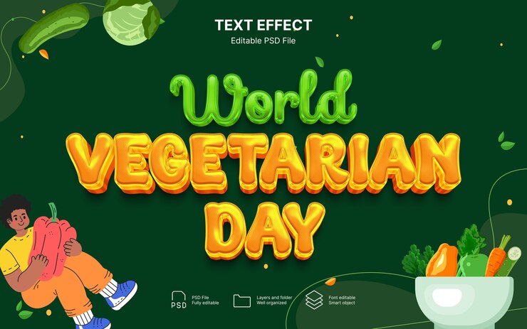 PSD mockup hari vegetarian sedunia
