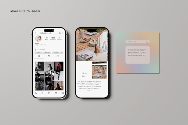 Mockup de la historia de las publicaciones de instagram