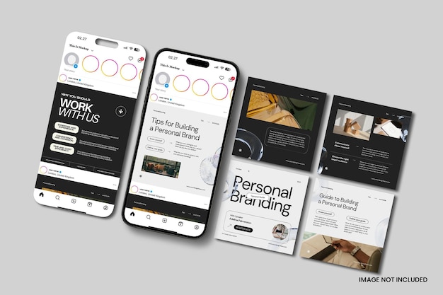 Mockup de las historias de las publicaciones de instagram