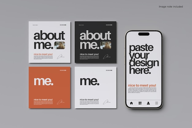 Mockup de las historias de las redes sociales