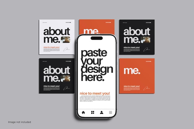 Mockup de las historias de las redes sociales