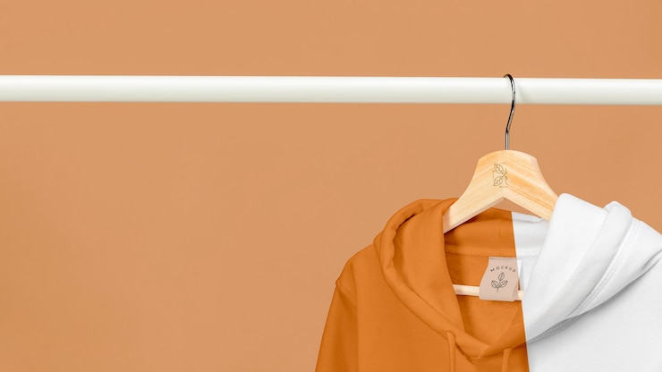 PSD mockup hoodie dari dekat