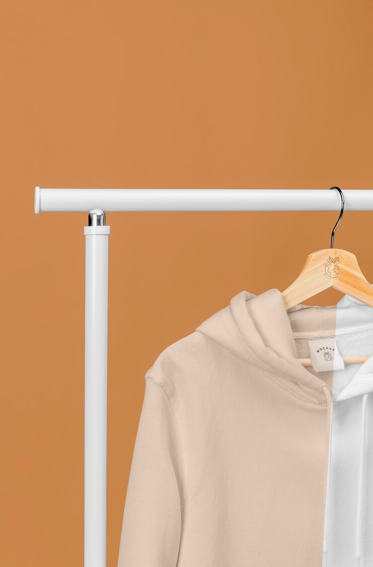 PSD mockup hoodie label close up