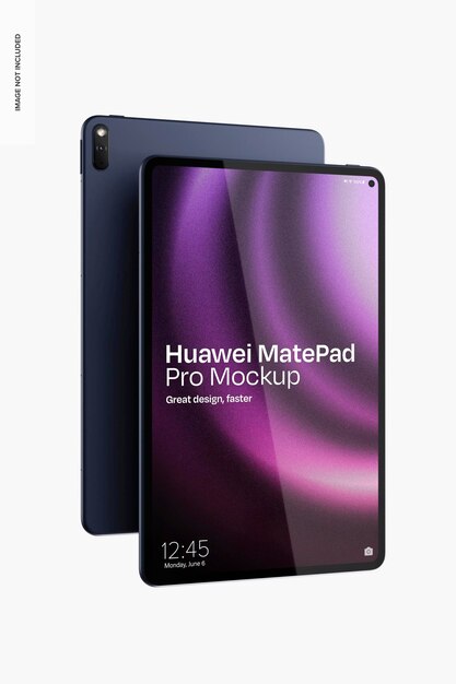 PSD mockup de huawei matepad pro desde el lado