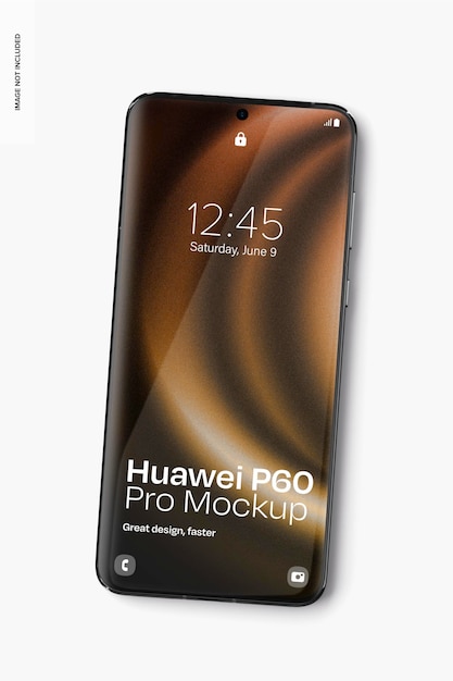 Mockup de huawei p60 pro desde el lado