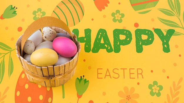 Mockup de huevos del día de pascua