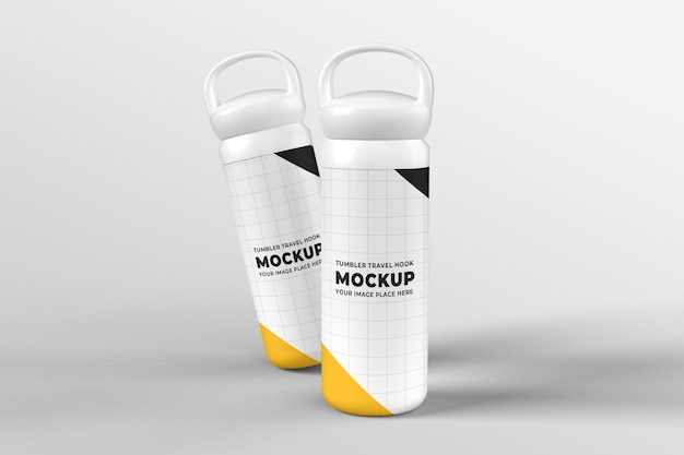 Mockup de impresión del gancho de viaje de Tumbler