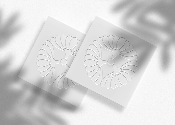 PSD mockup in rilievo su carta bianca