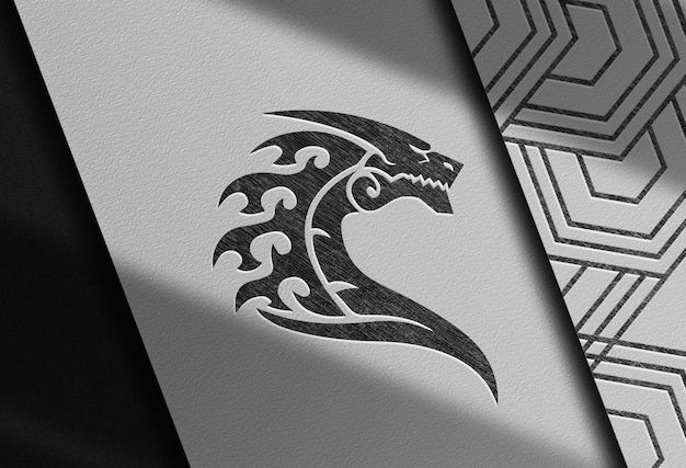 mockup in rilievo su carta bianca