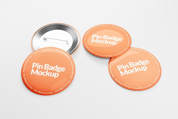 Mockup d'insigne - Bouton métallique rond avec surface blanche pour le design