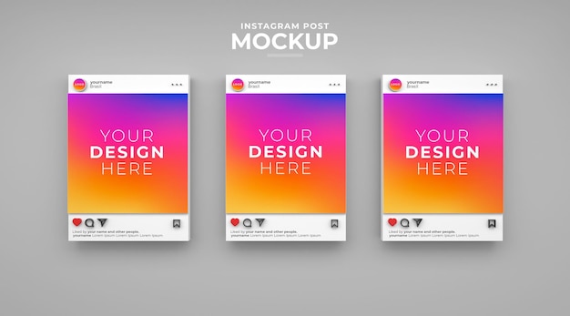 Mockup instagram post social media feed d rendern