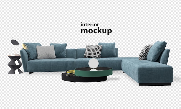 Mockup del interior del sofá en 3D aislado