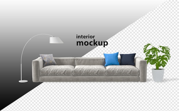 Mockup del interior del sofá en 3D aislado