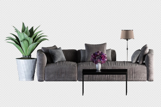 Mockup del interior del sofá en 3D aislado