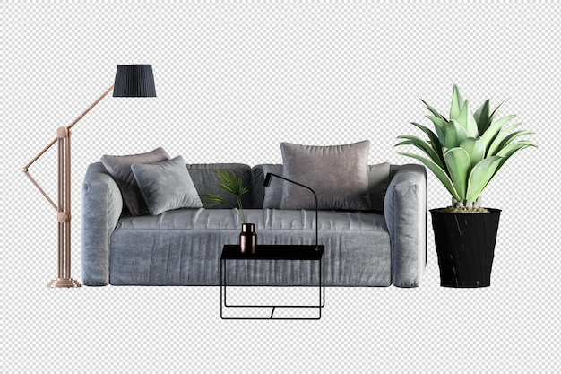 Mockup del interior del sofá en 3D aislado