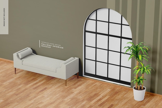 Mockup interno del corridoio, vista dall'alto
