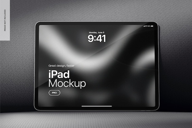 Mockup de iPad Pro horizontal en blanco y negro