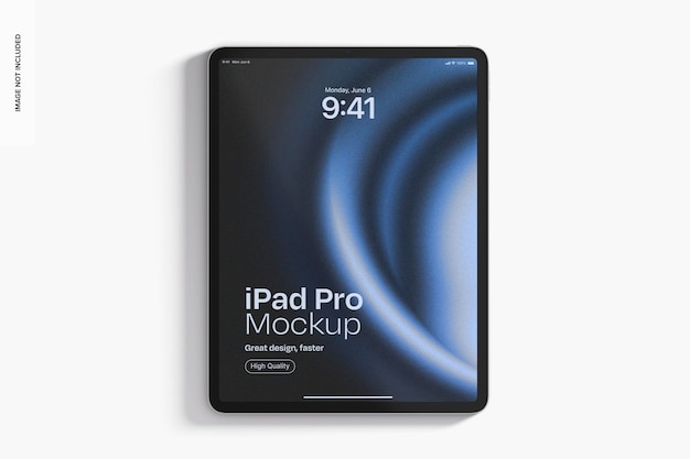 PSD mockup del ipad pro space grey en la vista superior