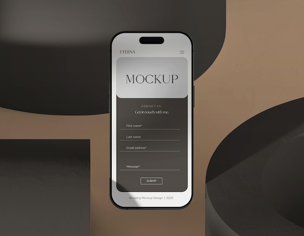 Mockup de iPhone flotante Amplificador elegante y pantalla realista
