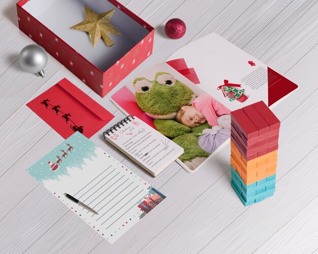 Mockup isométrico de navidad