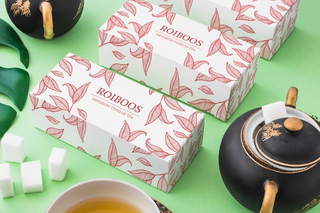 Mockup isométrico de té