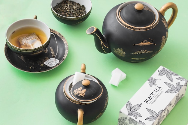 PSD mockup isométrico de té