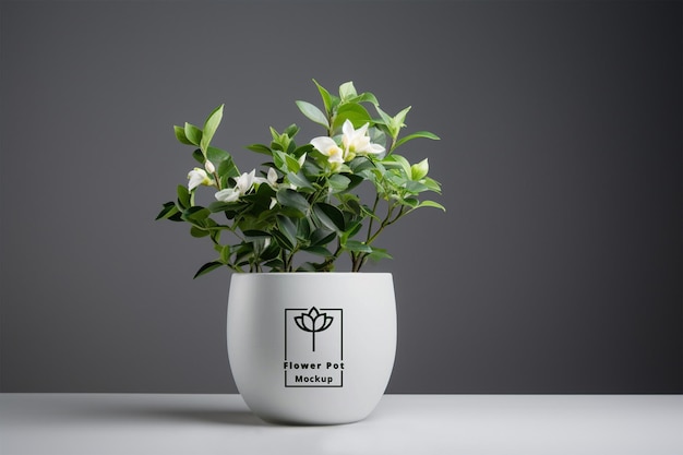 PSD mockup de un jarrón de flores