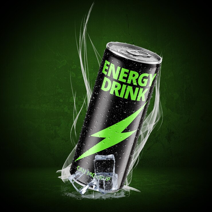 Mockup kaleng 250 ml untuk kaleng metalik minuman energi