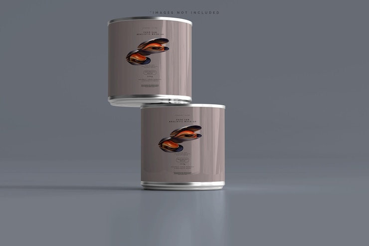 PSD mockup kaleng makanan