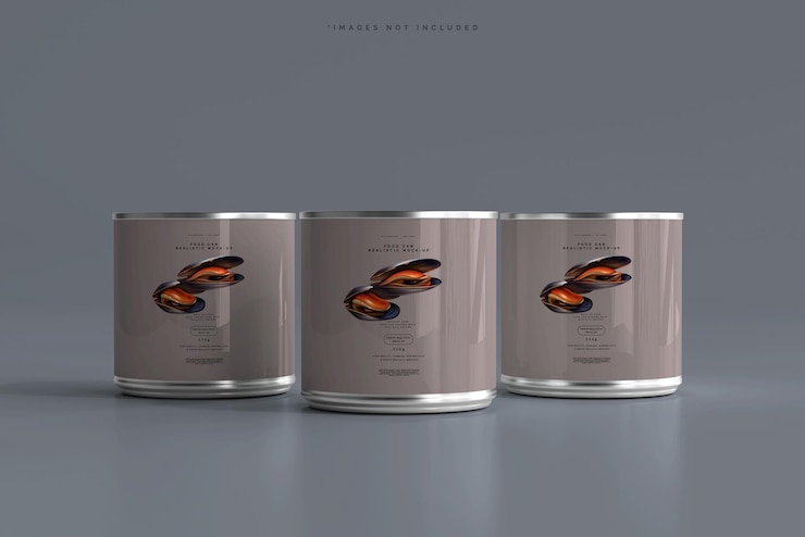 PSD mockup kaleng makanan