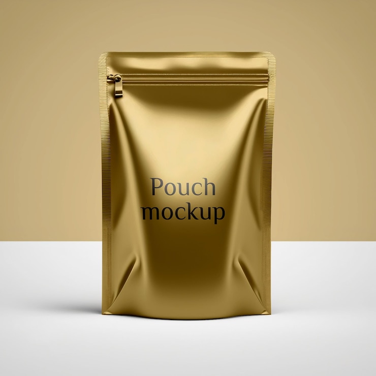 Mockup kemasan kantong suplemen makanan
