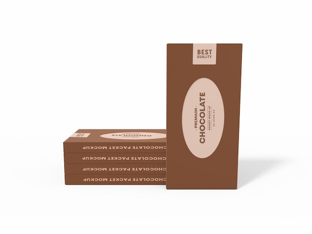 Mockup Kemasan Kotak Cokelat Kertas