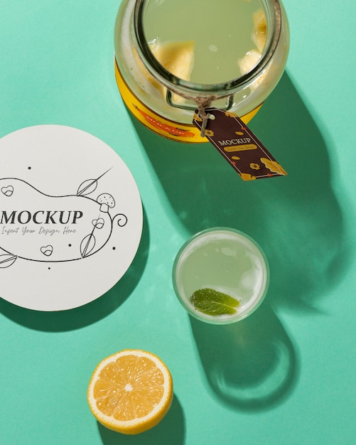 PSD mockup de kombucha y bebidas fermentadas