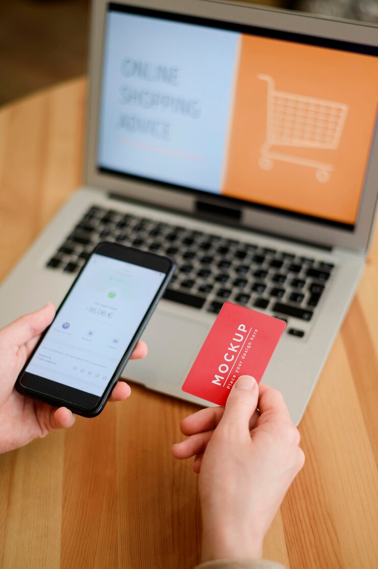 PSD mockup konsep belanja online