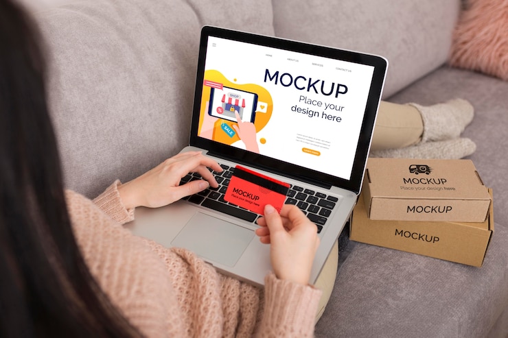 PSD mockup konsep cyber monday