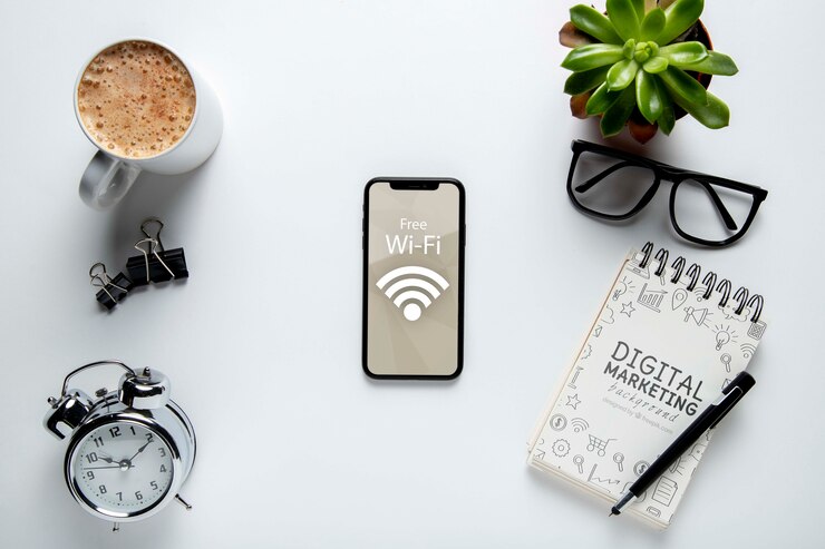 PSD mockup konsep internet 5g