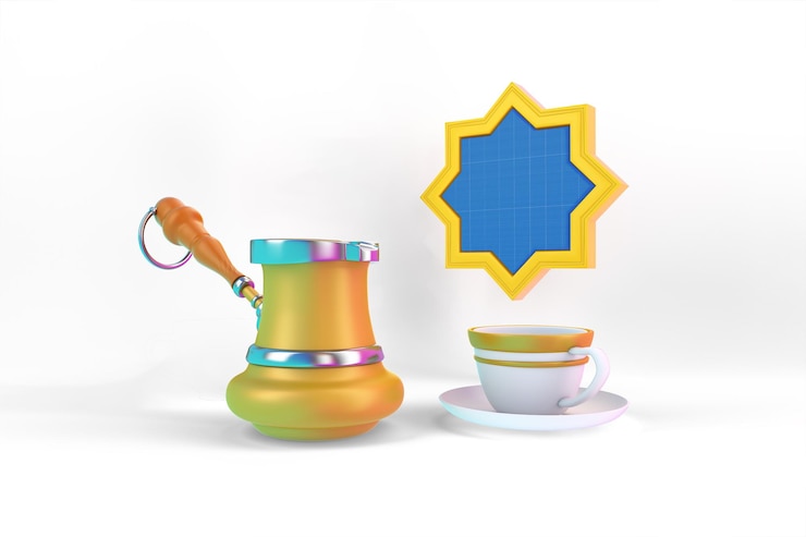 PSD mockup kopi turki idul fitri
