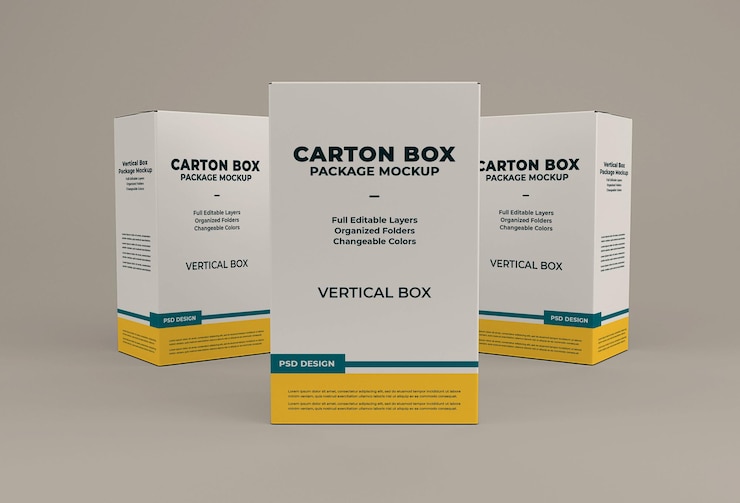 Mockup kotak kardus terisolasi