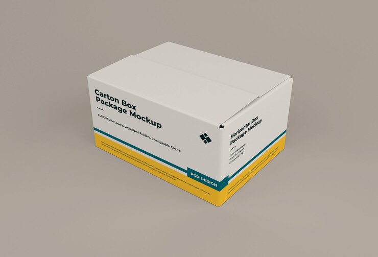 Mockup kotak kardus terisolasi
